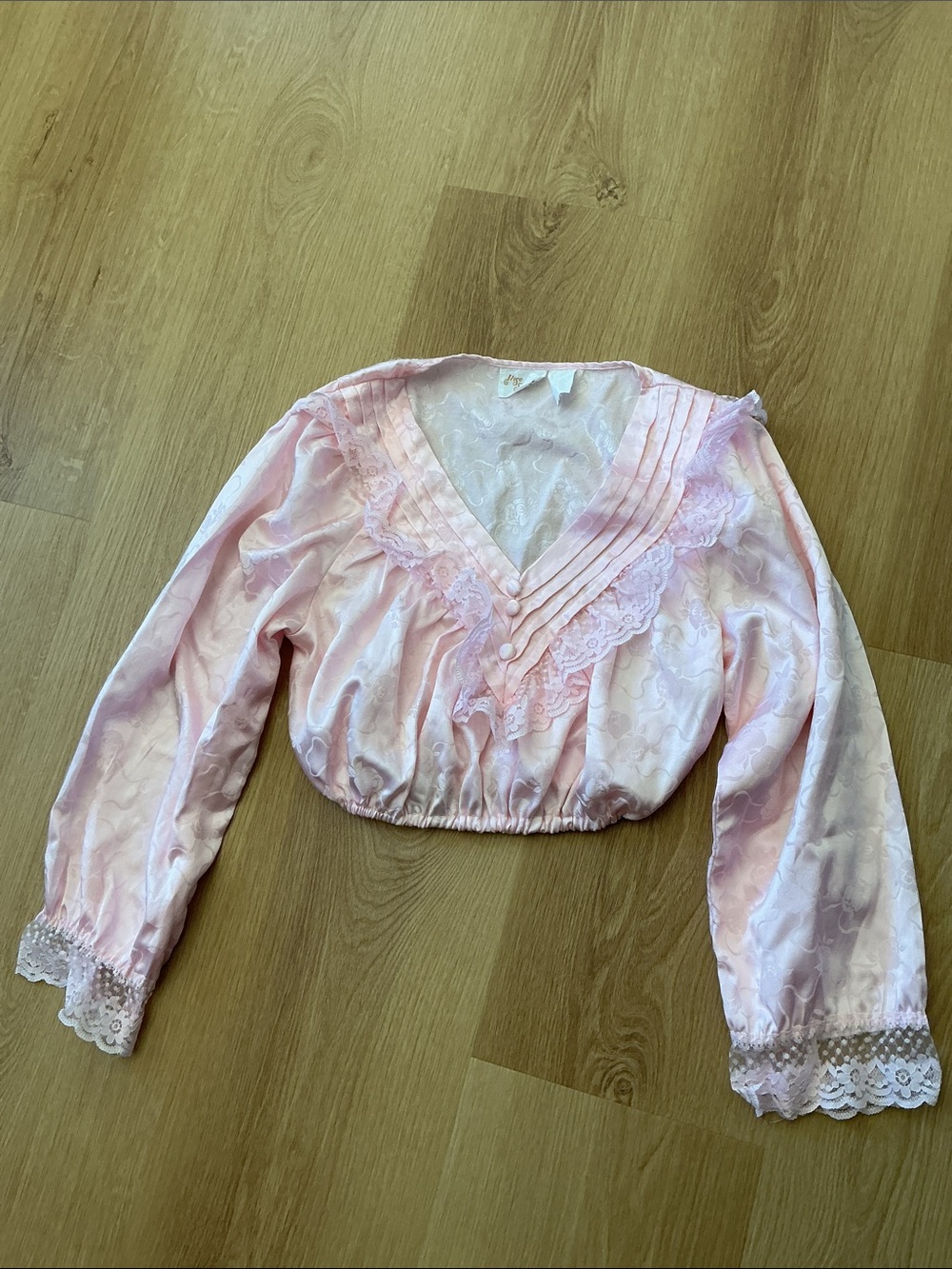 Pink Lace-Trim Girls' Satin Bolero Shrug
